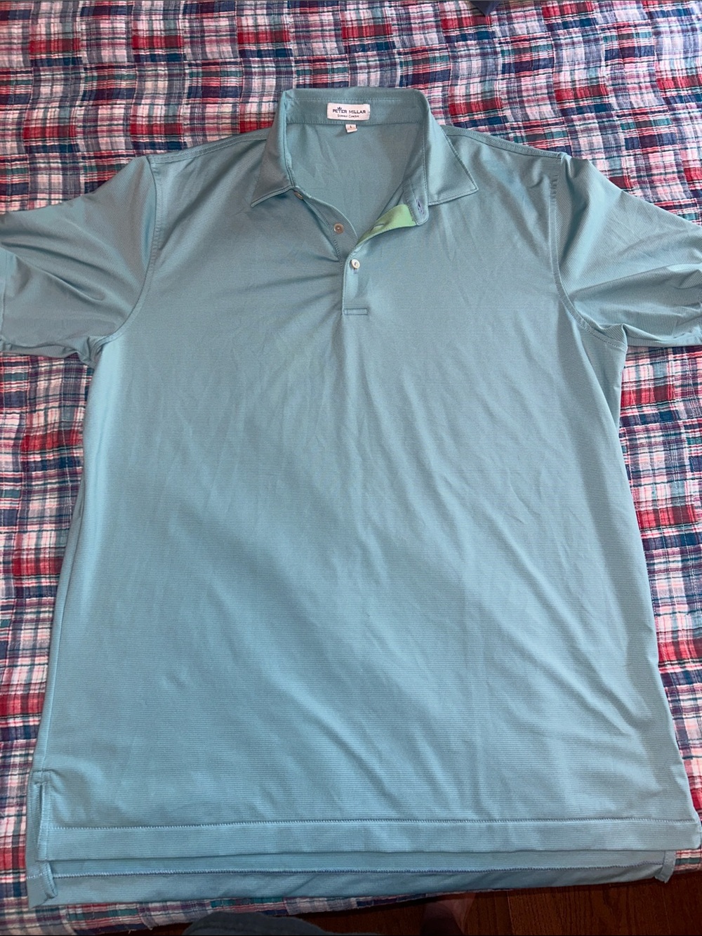 Peter Millar Light Teal Short-Sleeve Polo